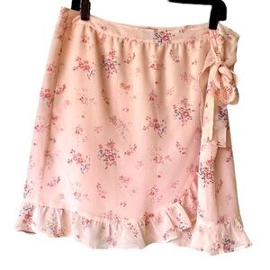 Loft Outlet Peach Faux Wrap Skirt l Women’s Size 12 A-Line Skirt 0703
